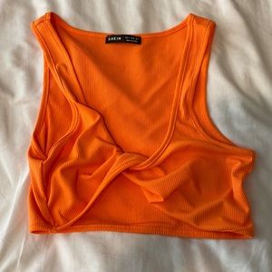 Neon Orange Cross over crop top